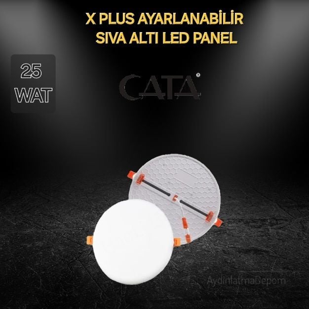 Cata 25W X Plus Sıva Altı Ayarlanabilir Led Panel Beyaz Işık