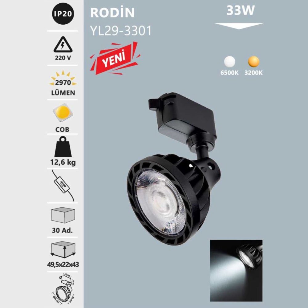 Noas 33W Rodın Ray Spot Beyaz Işık