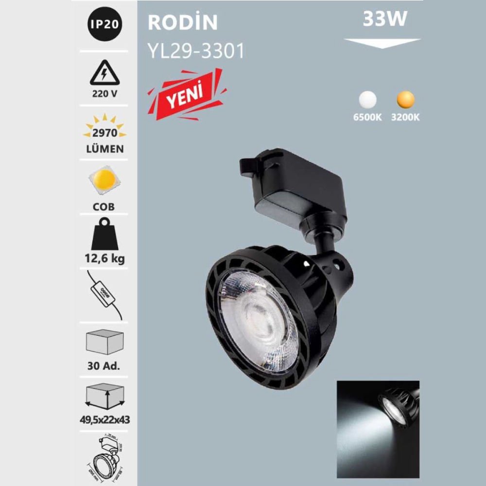 Noas 33W Rodın Ray Spot Gün Işığı
