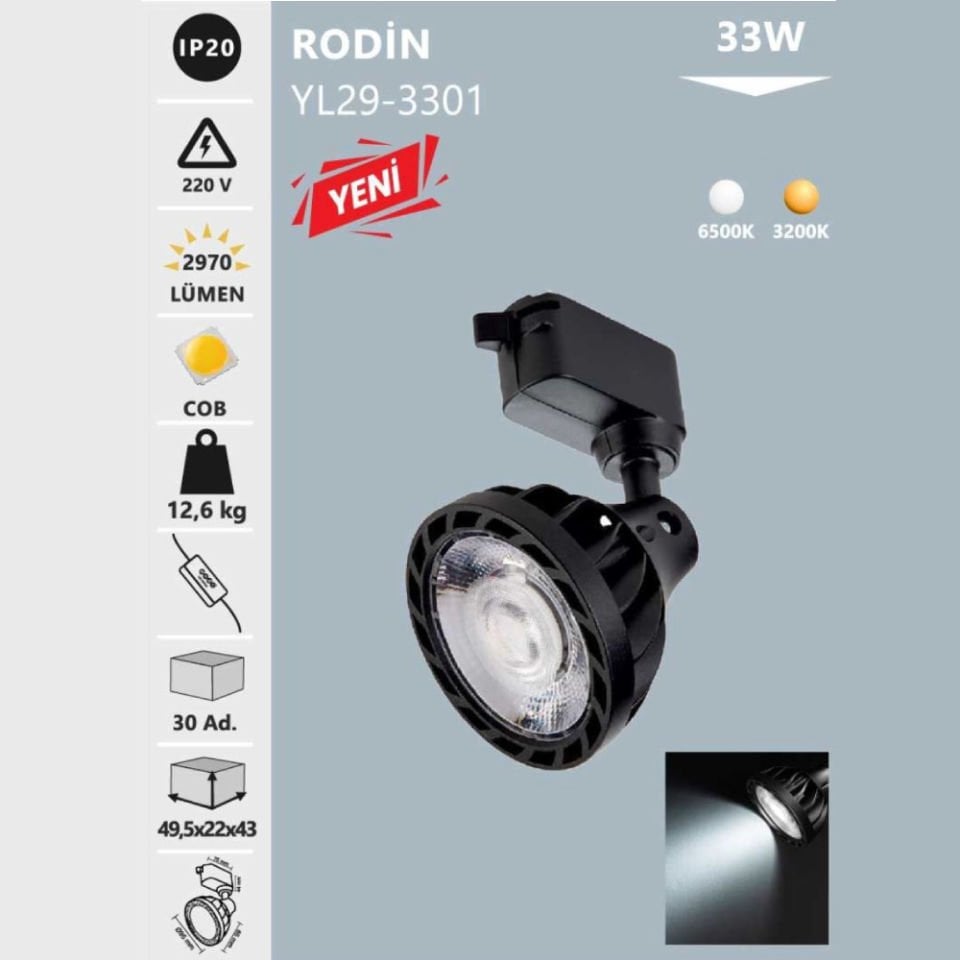 Noas 33W Rodın Ray Spot Gün Işığı