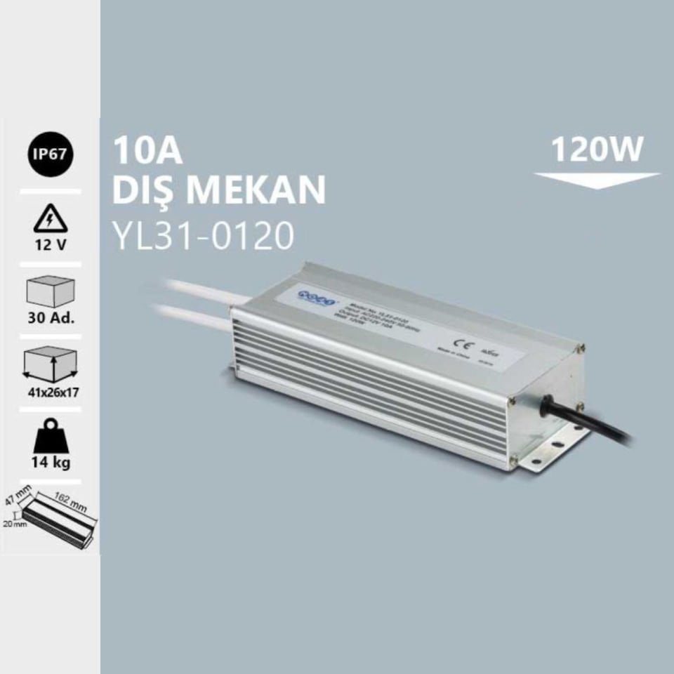 Noas 12V 10A Dış Mekan Trafo