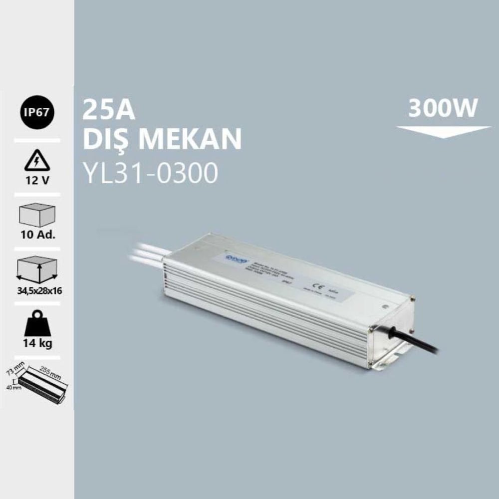 Noas 12V 25A Dış Mekan Trafo