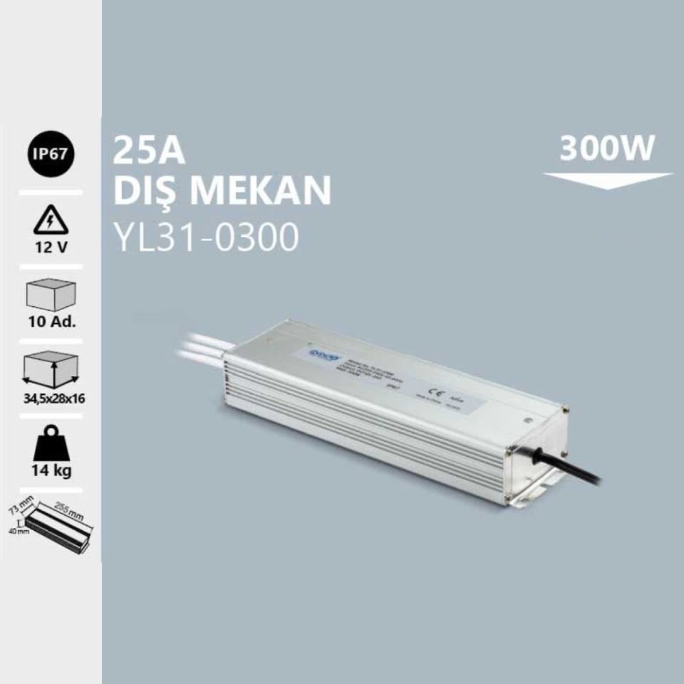 Noas 12V 25A Dış Mekan Trafo