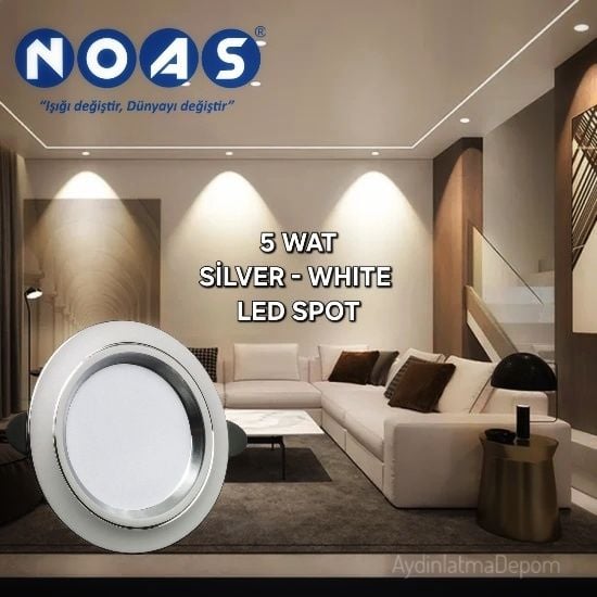 Noas 5W Whıte+Sılver Spot Beyaz Işık
