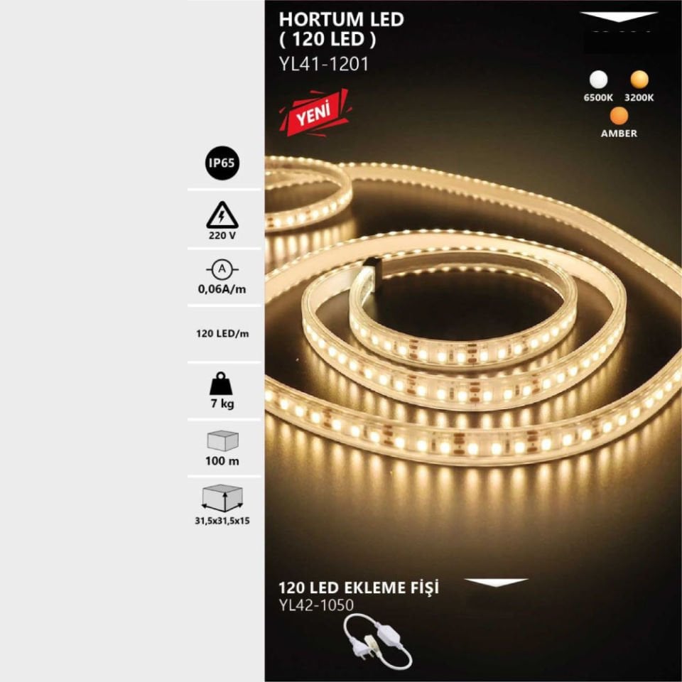 Noas 220V Hortum 120 Led Amber Renk