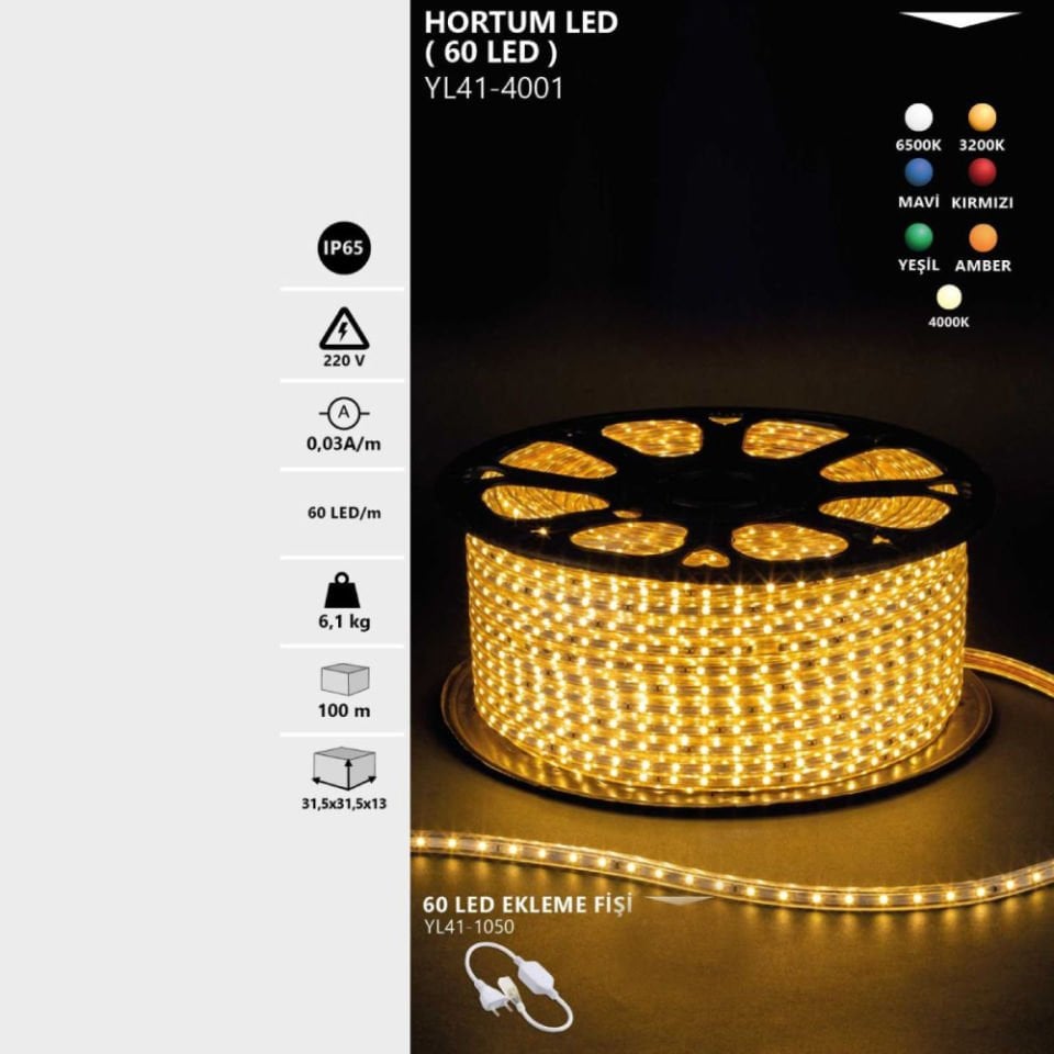Noas 220V 4040 Hortum Led Gün Işığı