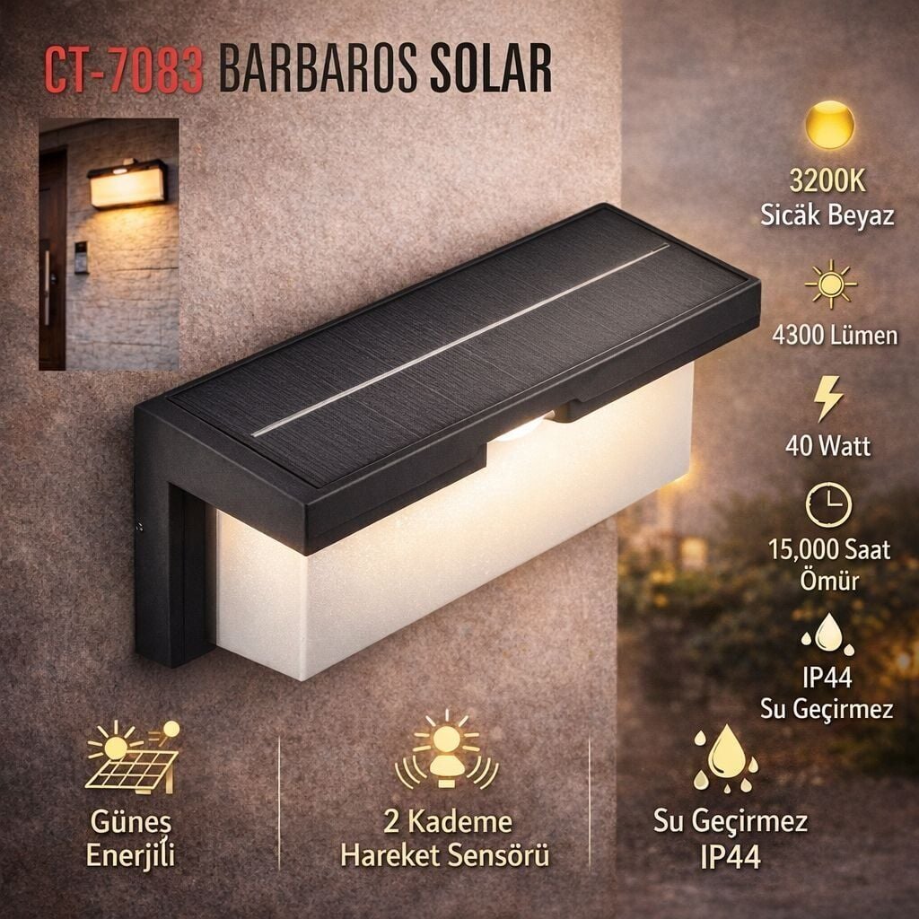 CATA 40W SOLAR DUVAR APLİK BARBAROS