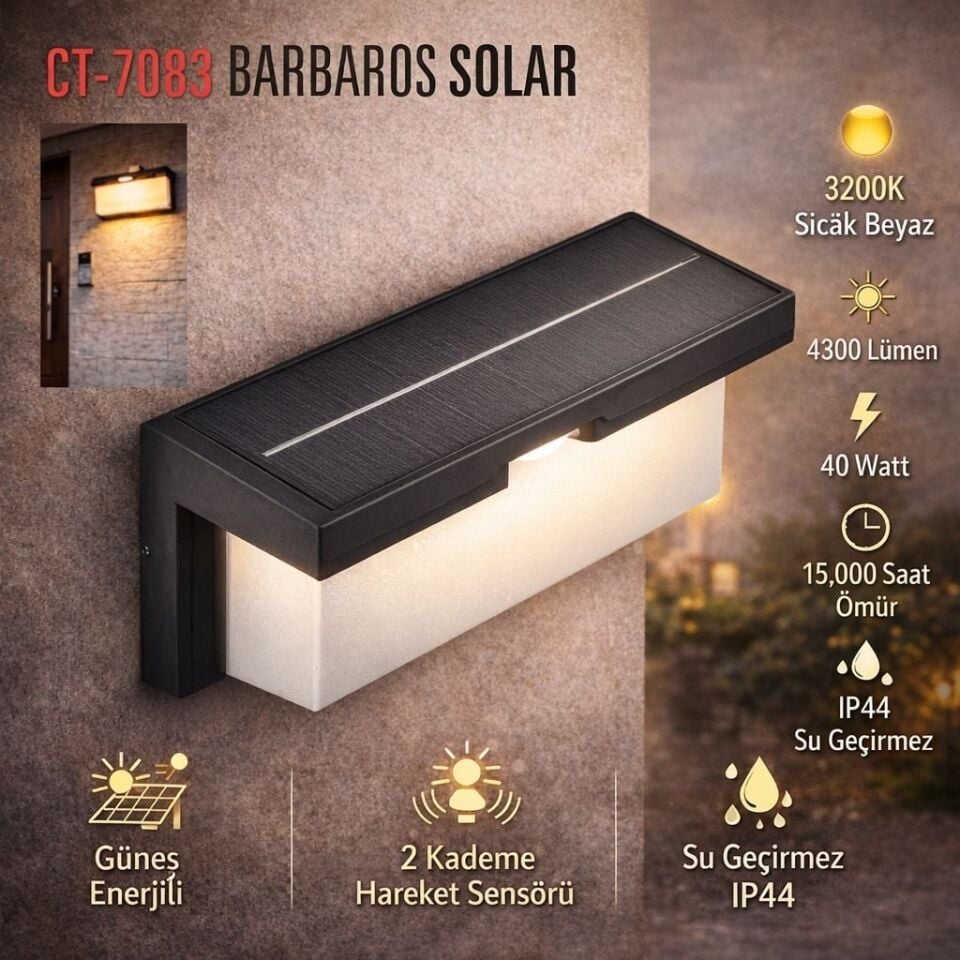 CATA 40W SOLAR DUVAR APLİK BARBAROS