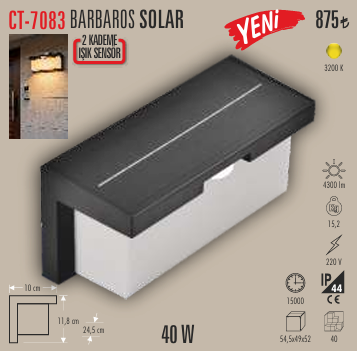 CATA 40W SOLAR DUVAR APLİK BARBAROS