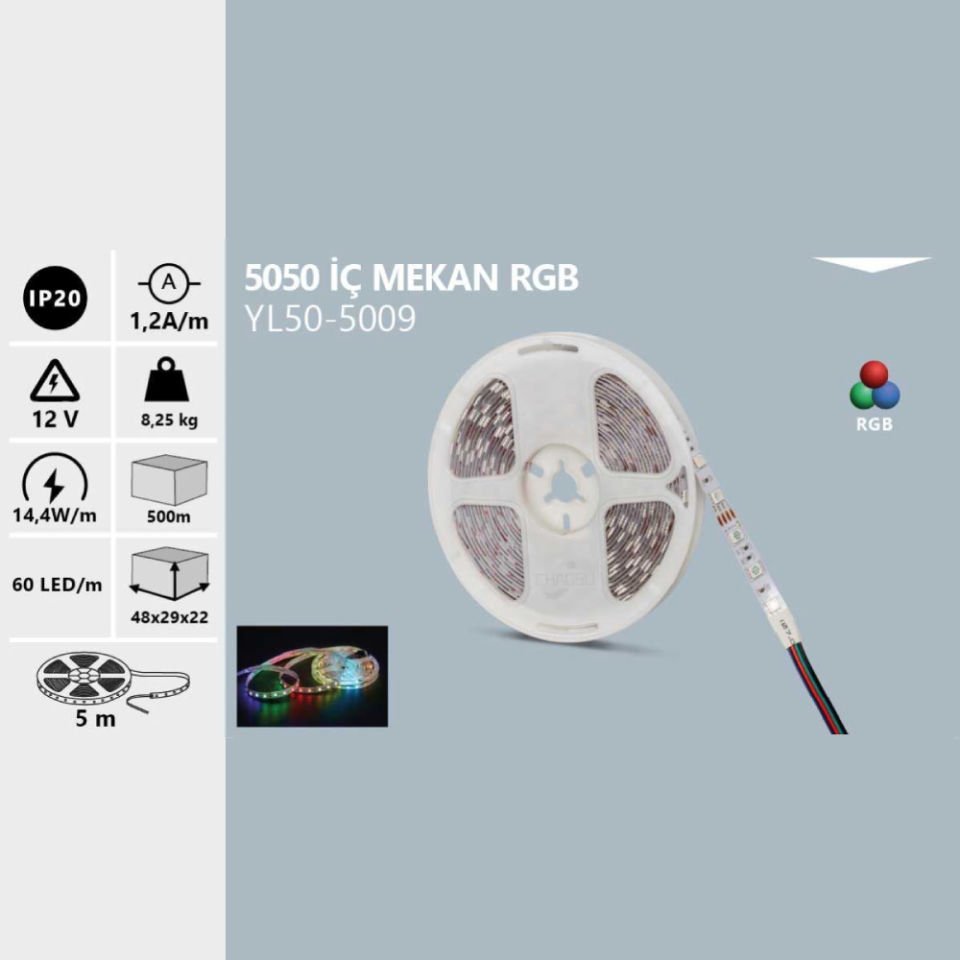 Noas 12V 5050 İç Mekan Şerit Led RGB