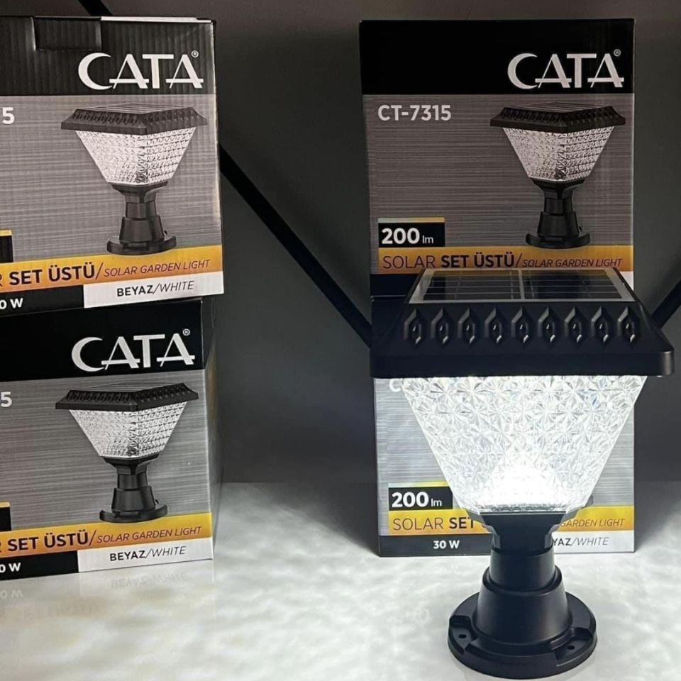 Cata 30W Solar Set Üstü Bahçe Armatür Beyaz ışık