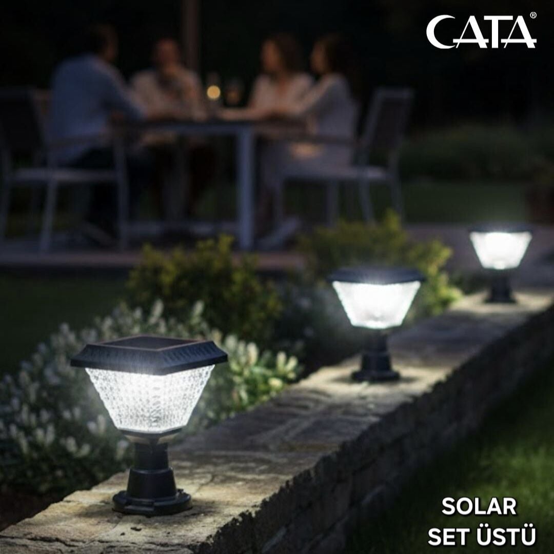 Cata 30W Solar Set Üstü Bahçe Armatür Beyaz ışık