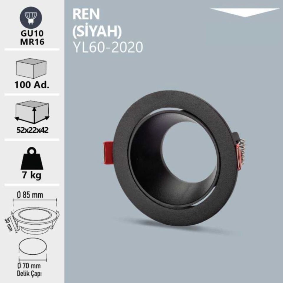Noas Ren Dekoratif Yuvarlak Siyah Kasa