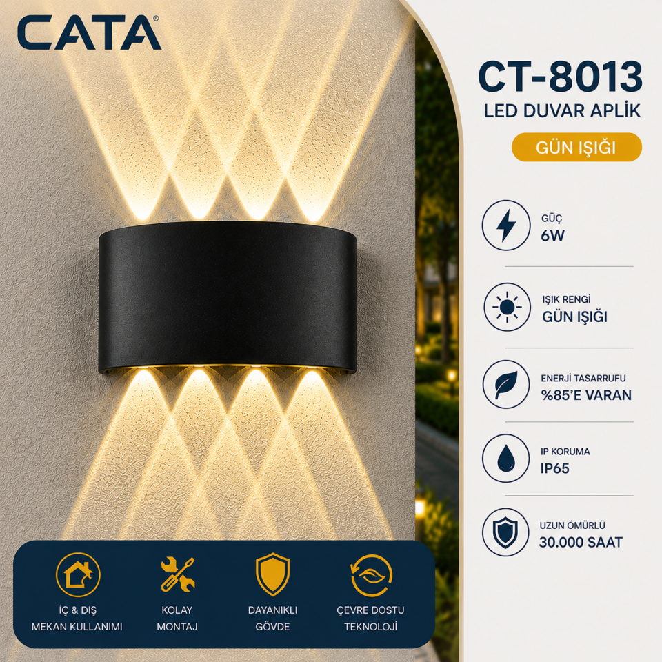 CATA 15W Kapri Led Aplik (Dış Mekan)(Günışığı)