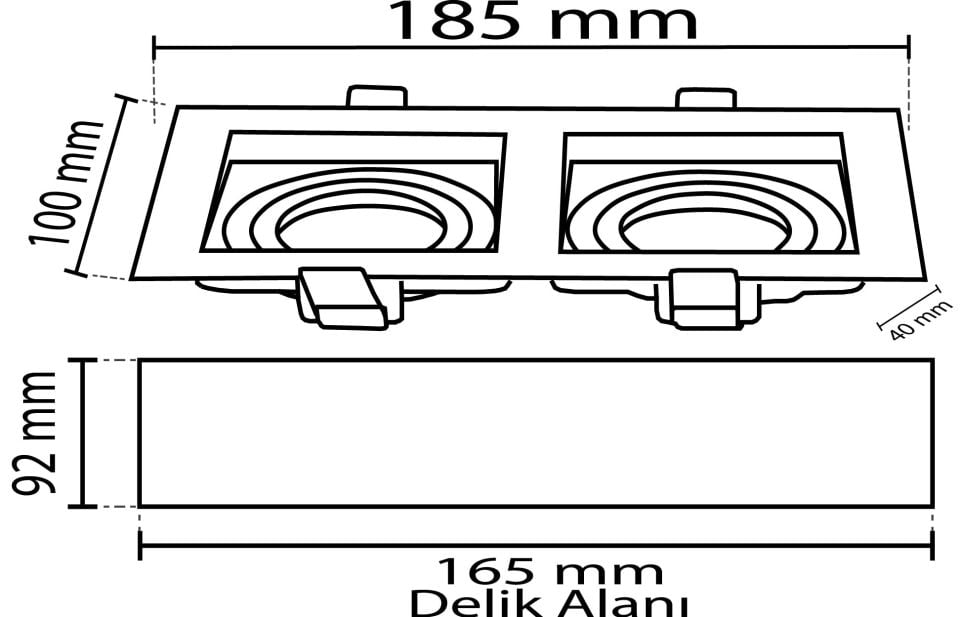 Noas Amazon Dekoratif Kare 2'Li Beyaz Kasa