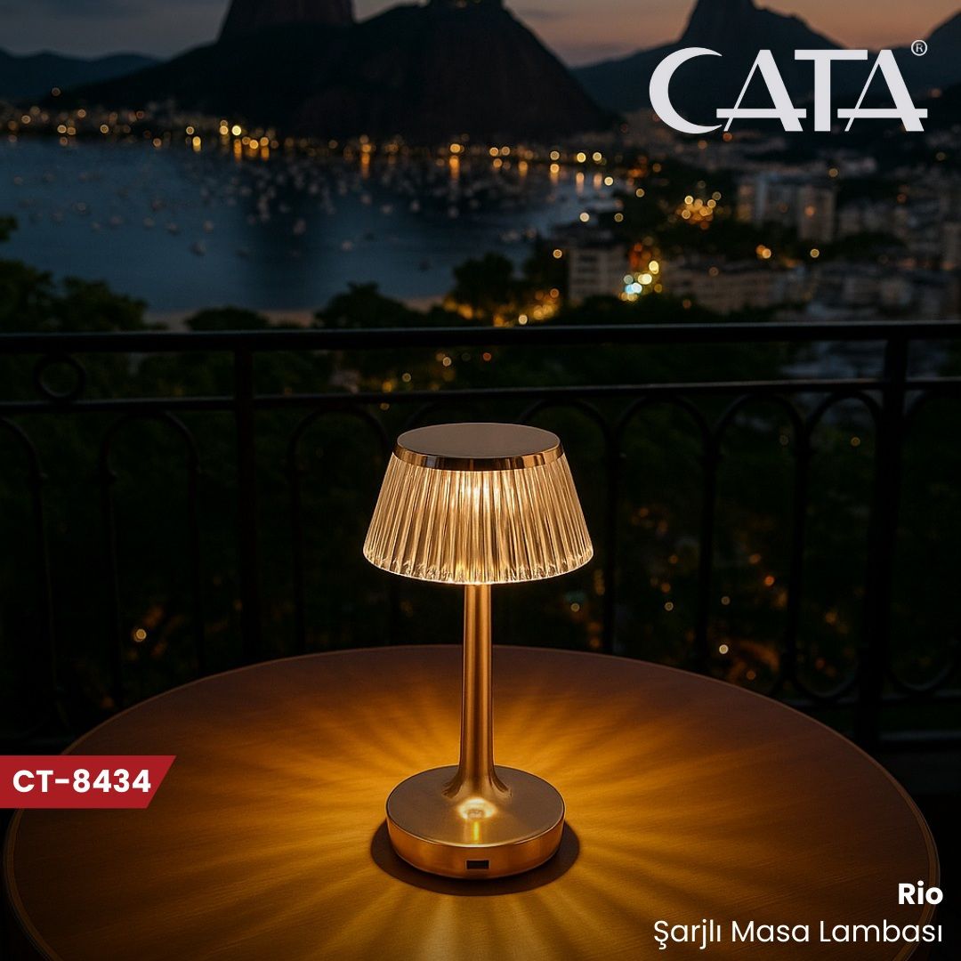 Cata Rio Şarjlı Masa Lambası  Tek Anahtarla 3 Renk