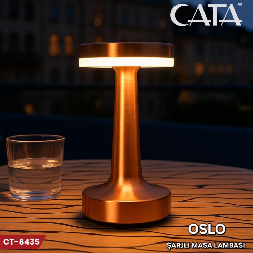 Cata Oslo Şarjlı Masa Lambası Tek Anahtarla 3 Renk