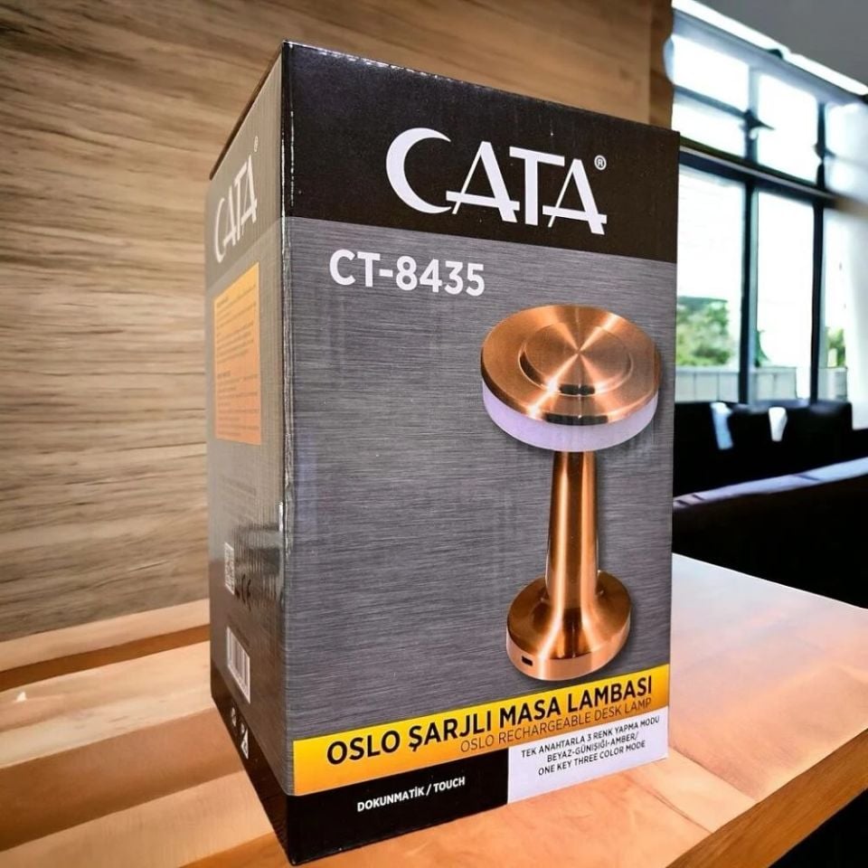Cata Oslo Şarjlı Masa Lambası Tek Anahtarla 3 Renk