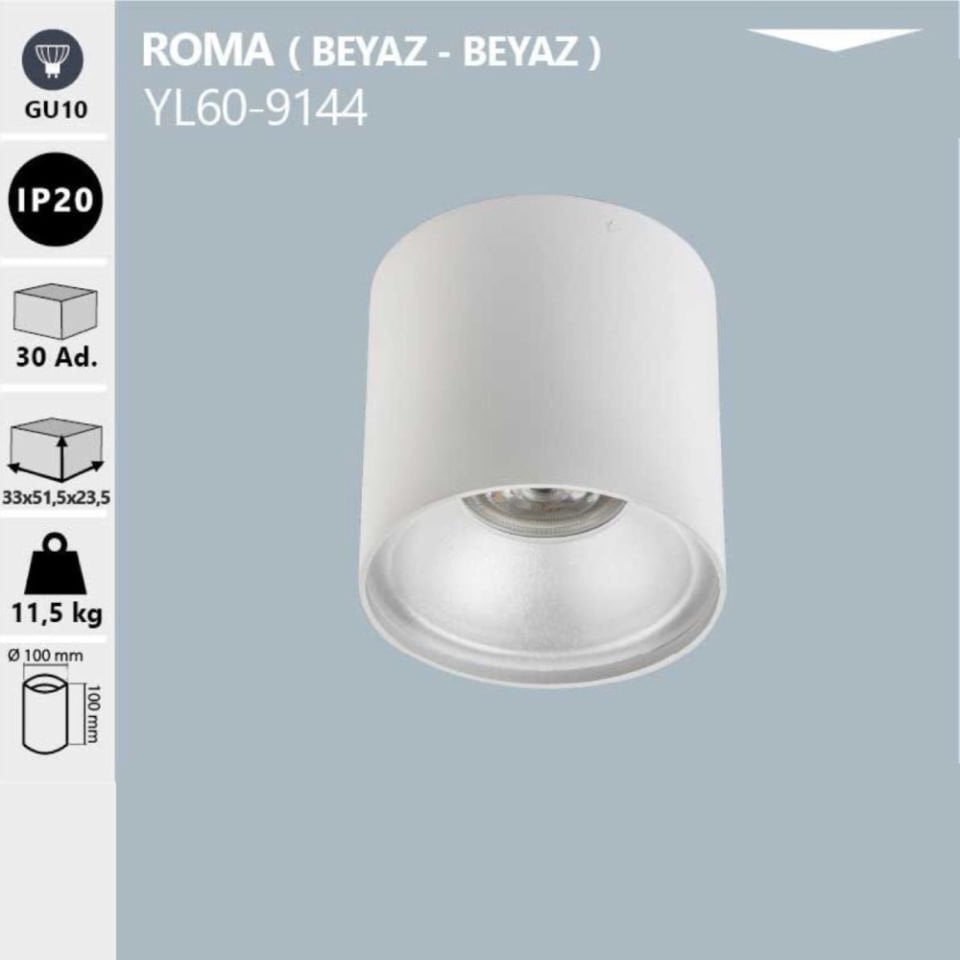 Noas Dekoratif Sıva Üstü Kasa Roma Beyaz-Beyaz