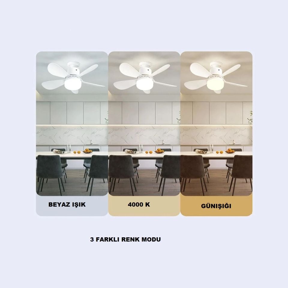 Cata Lodos 62W 3 Renk  Dimlenebilir Pervane Led Ampul