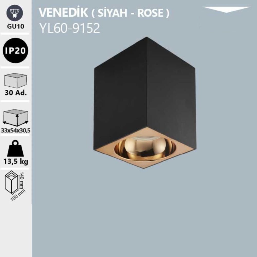 Noas Dekoratif Sıva Üstü Kasa Venedik Siyah-Rose