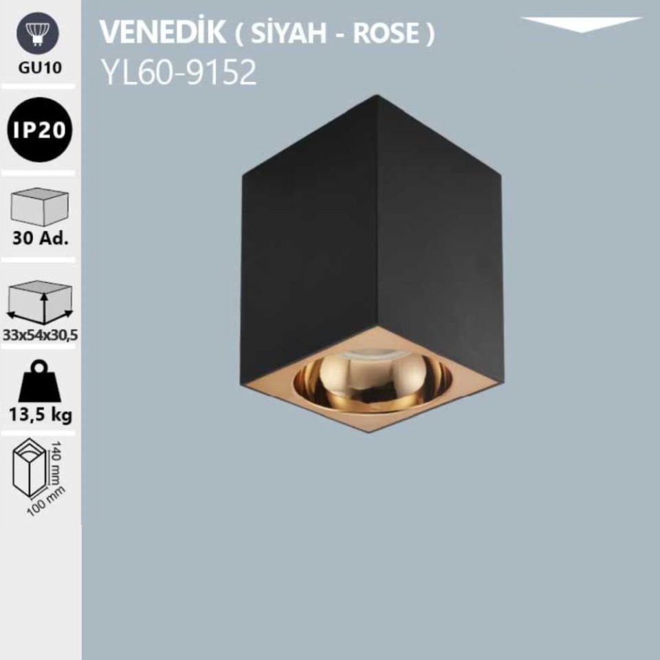 Noas Dekoratif Sıva Üstü Kasa Venedik Siyah-Rose