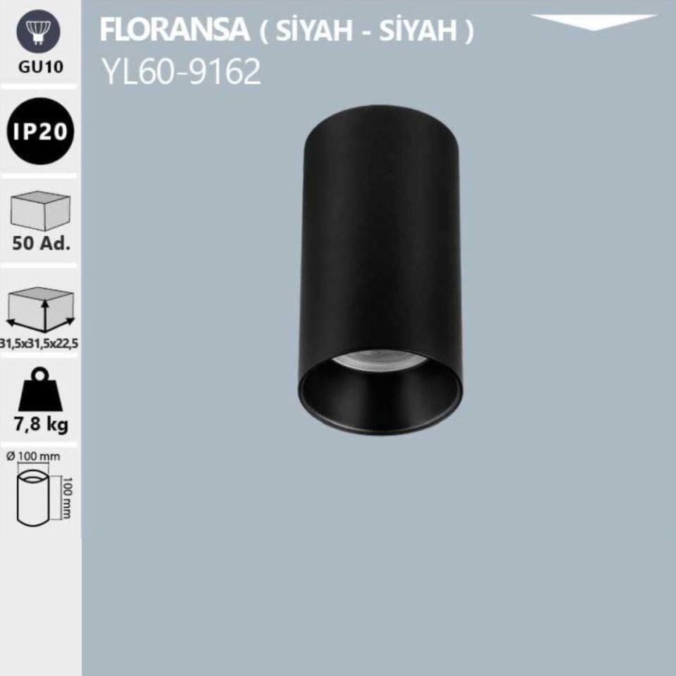Noas Dekoratif Sıva Üstü Kasa Floransa Siyah-Siyah