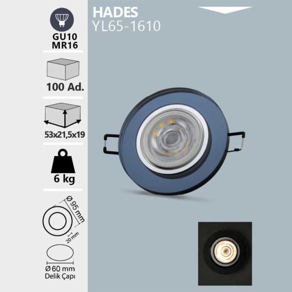 Noas Hades Dekoratif Cam Kasa Yuvarlak