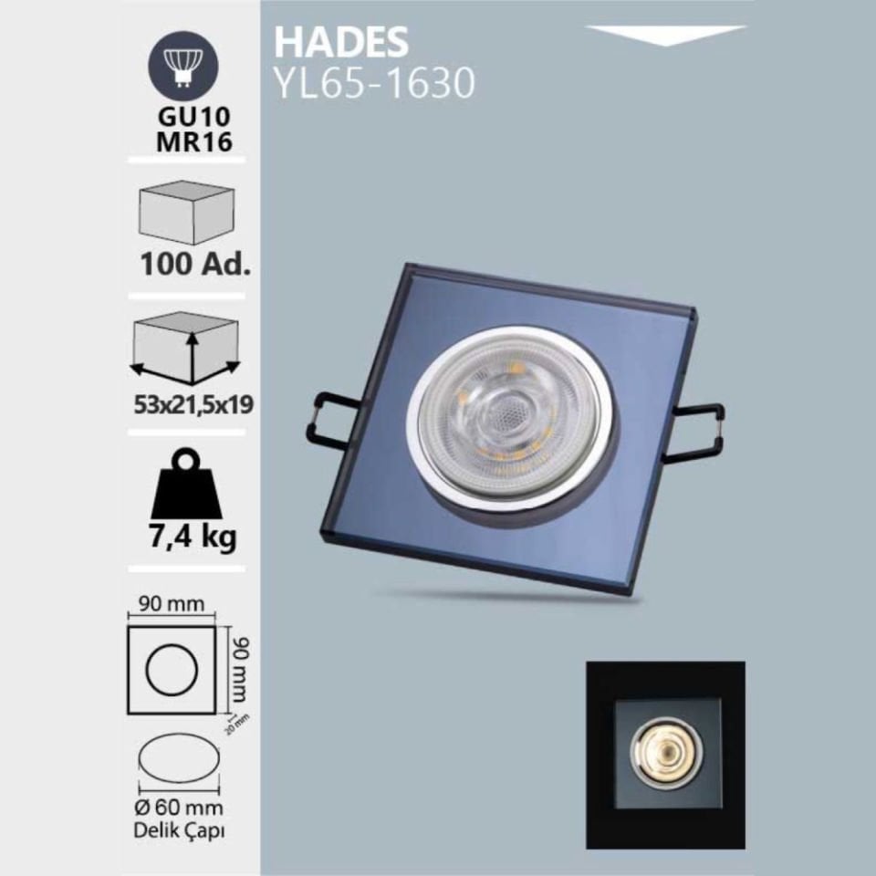Noas Hades Dekoratif Cam  Kasa  Kare