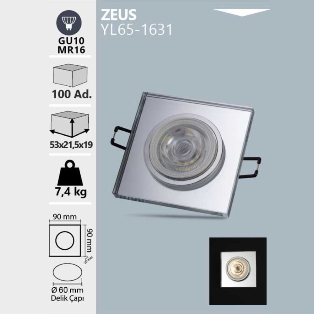 Noas Zeus Dekoratif Cam Kasa Kare