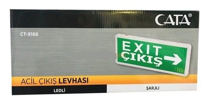Cata 3 Saat Şarjlı Ledli Exit Armatür Çif Yönlü ( Sağ Sol )