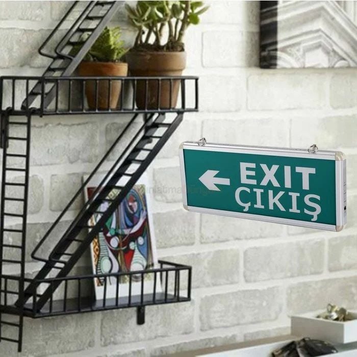 Cata 3 Saat Şarjlı Ledli Exit Armatür Çif Yönlü ( Sağ Sol )