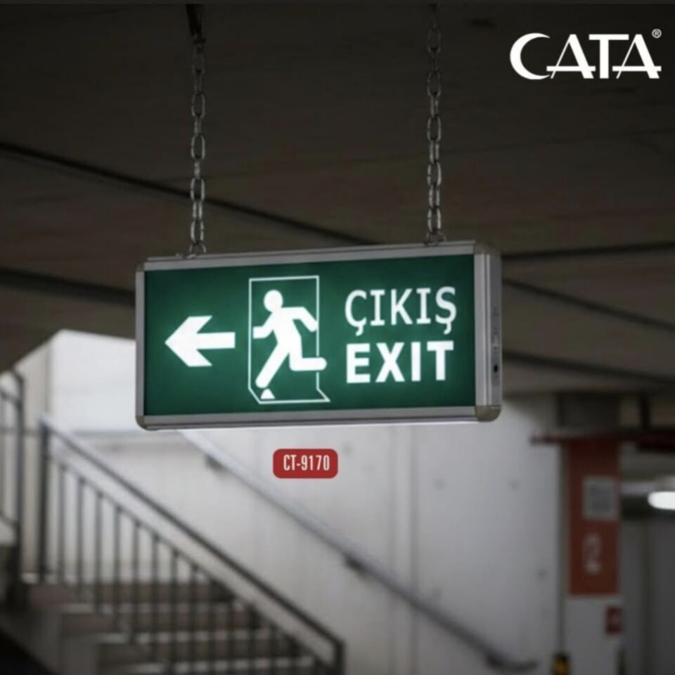 Cata 3 Saat Şarjlı Ledli Exit Armatür Çif Yönlü ( Sağ Sol )