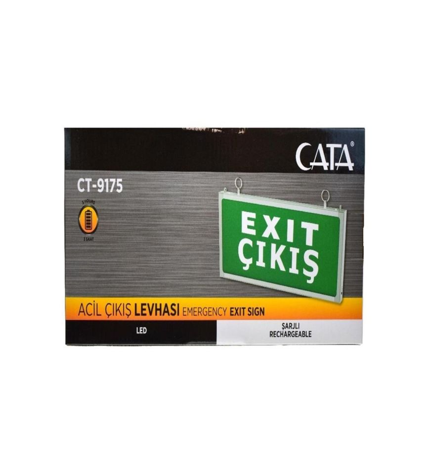 Cata 3 Saat Şarjlı Ledli Exit Çıkış Armatür