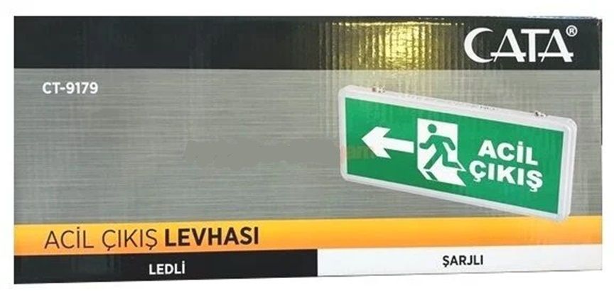 Cata 3 Saat Şarjlı Ledli Acil Çıkış Armatür Çif Yönlü ( Sağ Sol )