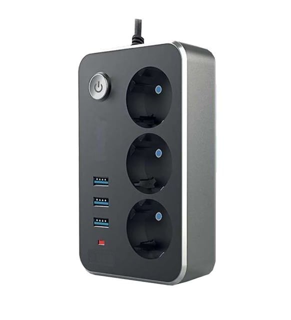 ARS 3'LÜ AKIM KORUMALI ANAHTARLI 2 USB 1 TYPE-C 2 MT