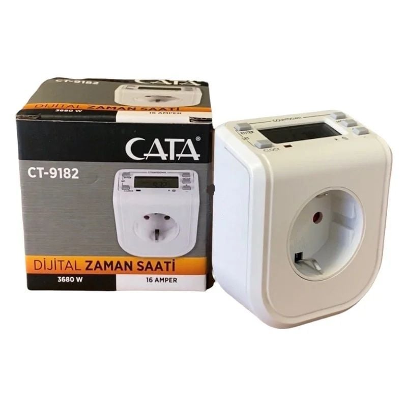 Cata Zaman Ayarlı Dijital Saatli Priz