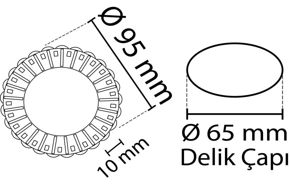 Noas Troya Kristal Cam Kasa Yuvarlak 4000K