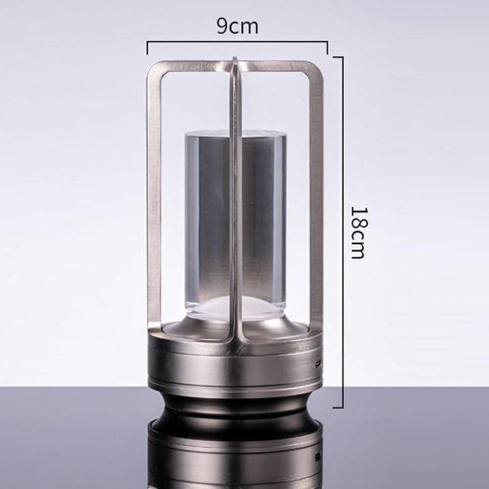 Cata Vegas Şarjlı Masa Lambası Gümüş Gri