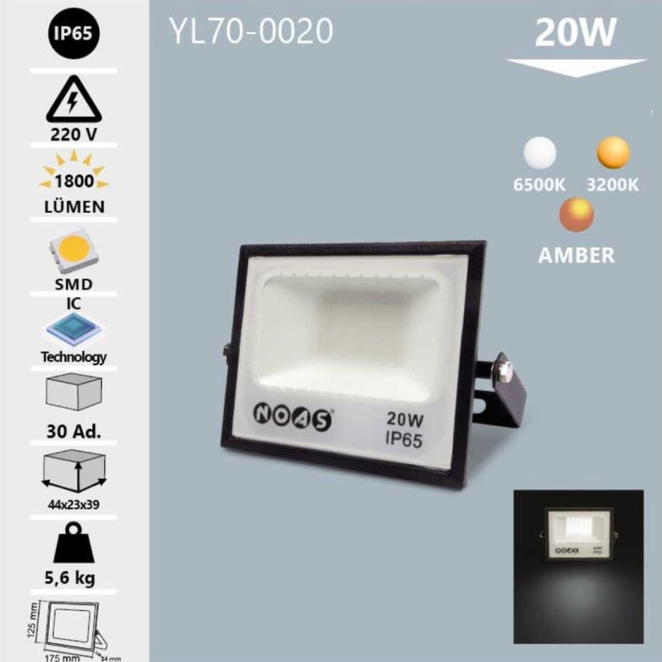 Noas 20W Led Projektör Gün Işığı