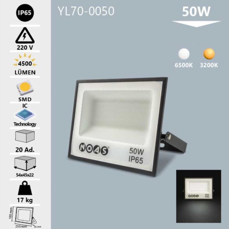 Noas 50W Led Projektör Beyaz Işık