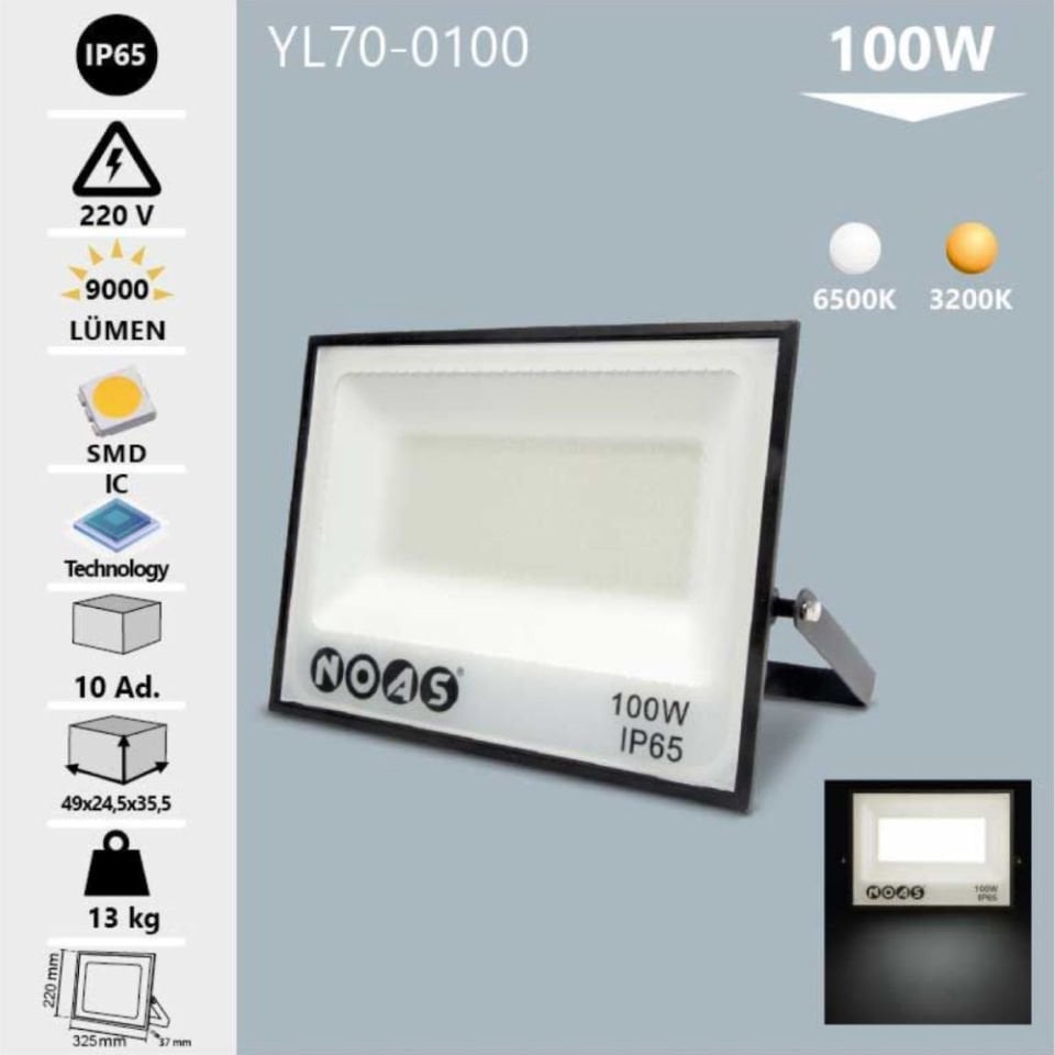 Noas 100W Led Projektör Gün Işığı