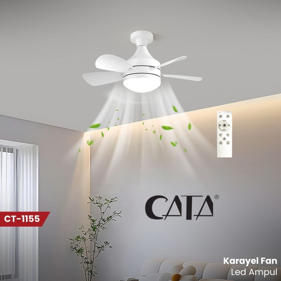 CATA Karayel Fan 82W Led Ampul Dimmerli CT-1155
