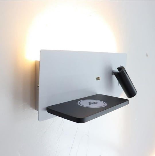 ECONA USB Şarj Ve Kablosuz Şarjlı Yatak Başı Armatür Günışığı