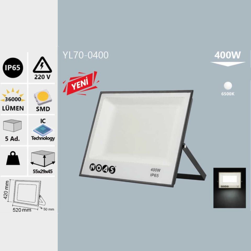 Noas 400W Led Projektör Beyaz Işık
