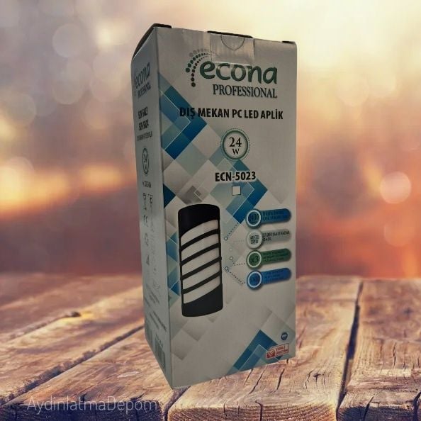 ECONA 24W Radar Sensörlü Dış Mekan Oval Dekoratif Led Aplik Beyaz Işık