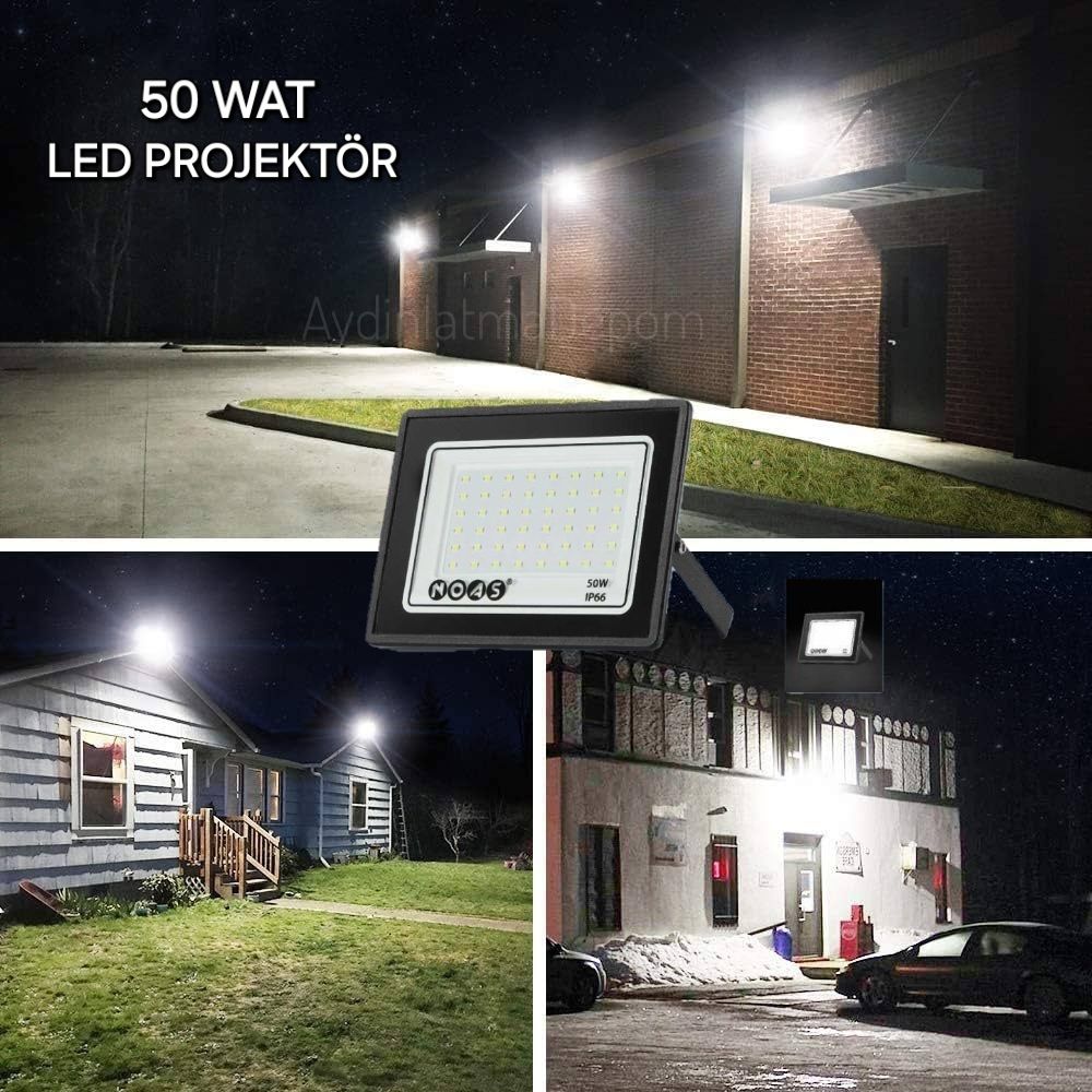 Noas 50W Ultra Slim Led Projektör Beyaz Işık