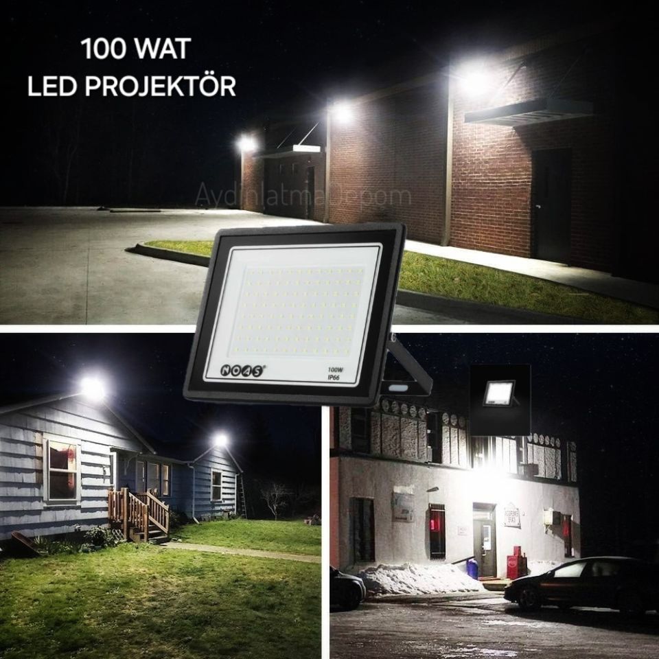 Noas 100W Ultra Slim Led Projektör Beyaz Işık