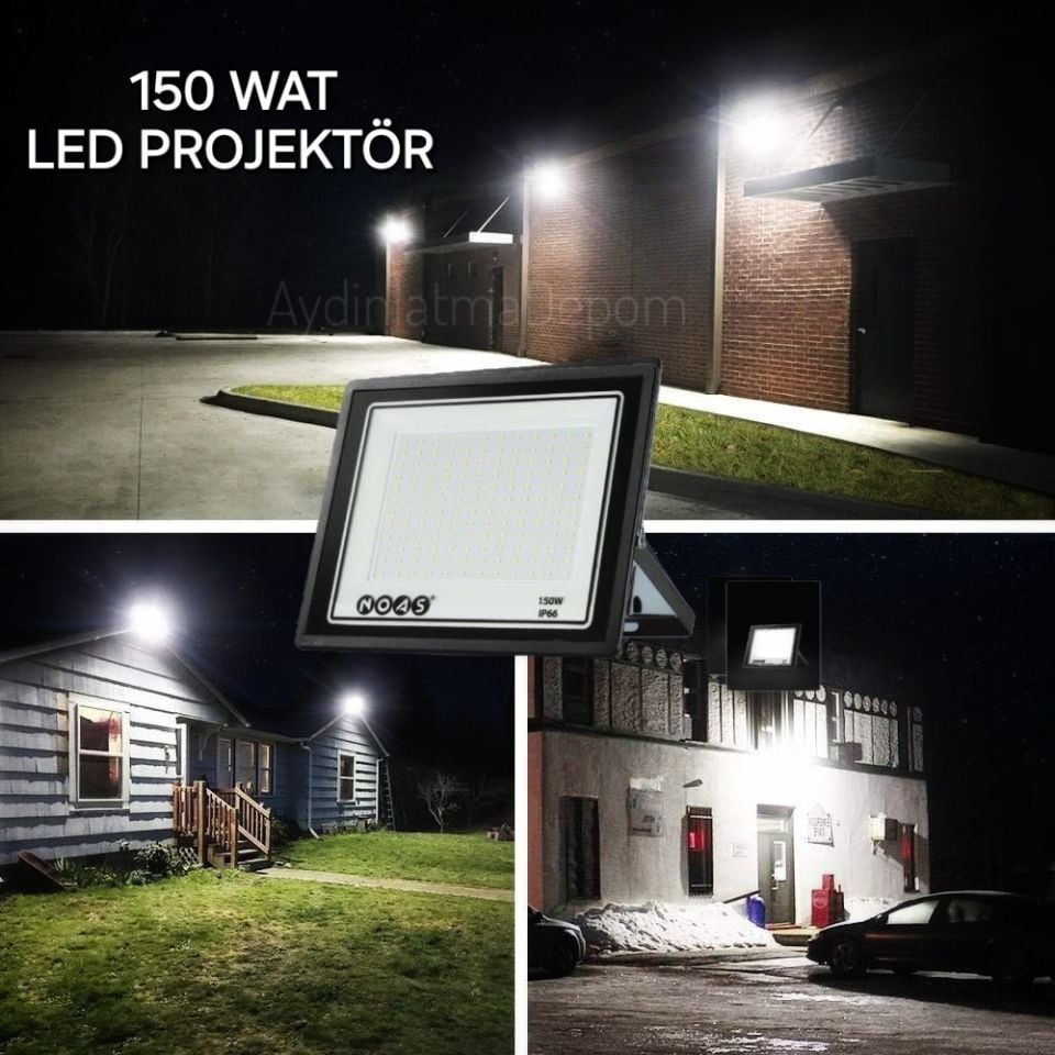 Noas 150W Ultra Slim Led Projektör Beyaz Işık