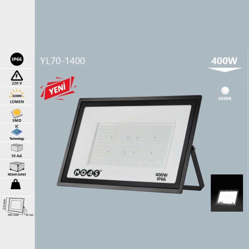 Noas 400W Led Projektor Beyaz Işık